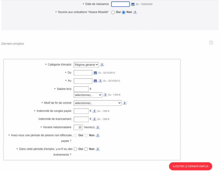 calculateur de droits au chomage