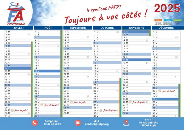 calendrier des paiements de salaires