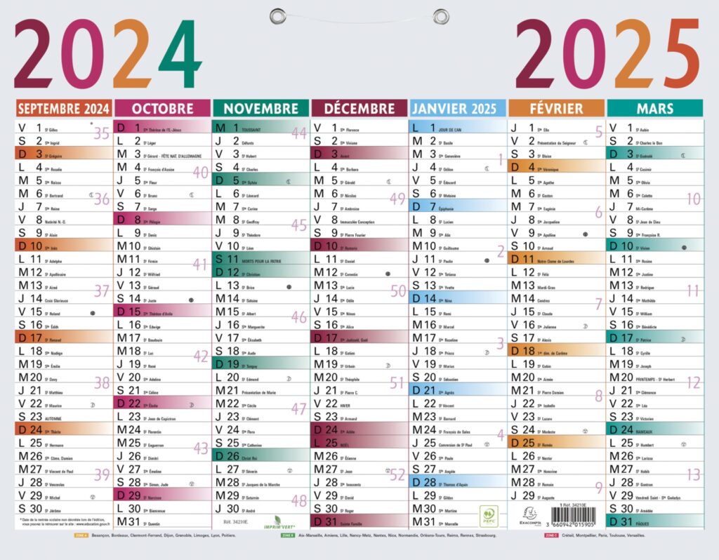 Quel est le calendrier des vacances scolaires pour la zone A