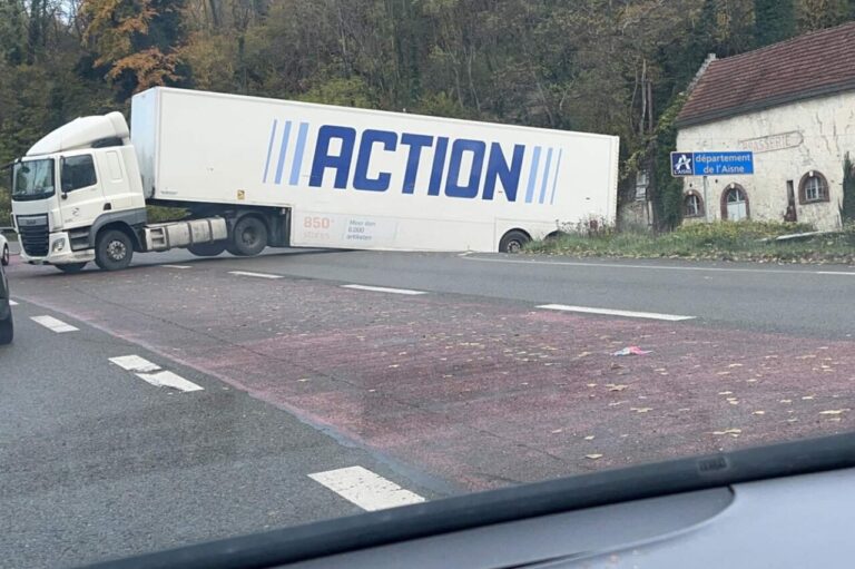 camion en action sur la route
