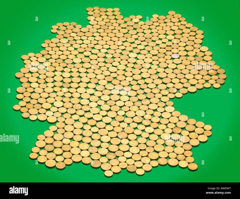 carte de lallemagne avec des symboles bancaires