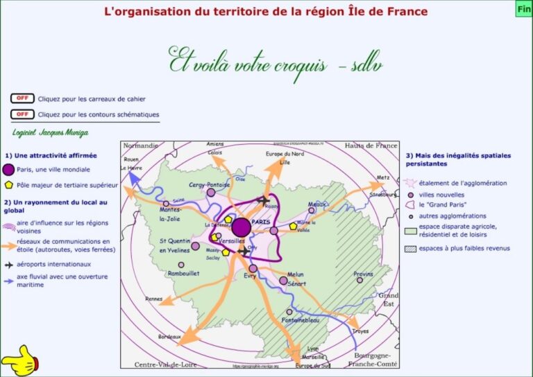 carte de lile de france avec symboles de connectivite