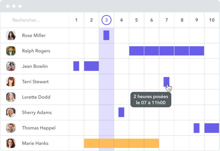 des heures supplementaires accumulees sur un calendrier