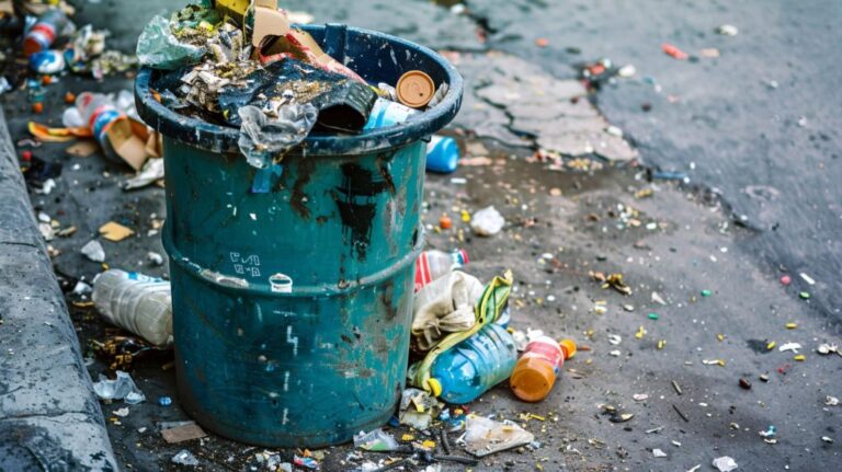 des objets personnels eparpilles dans une rue