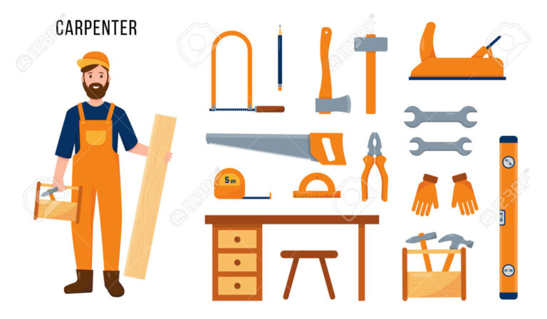Quel est le lien entre les noms de famille et les métiers 1 des outils et equipements de differents metiers