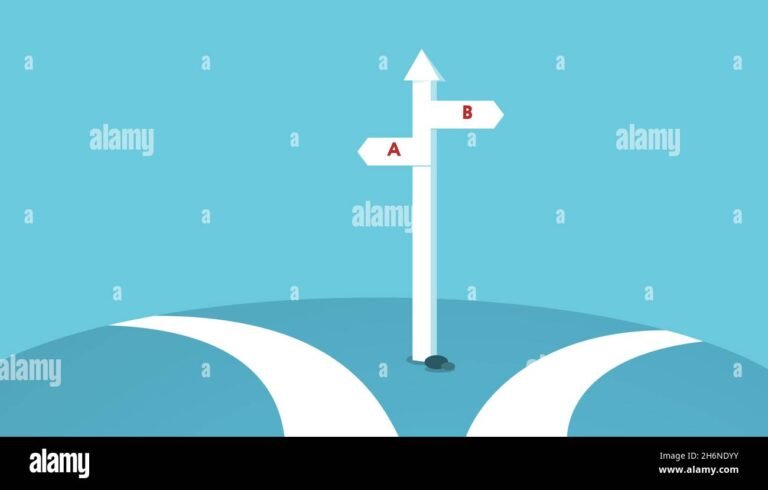 deux chemins divergents illustres par des panneaux