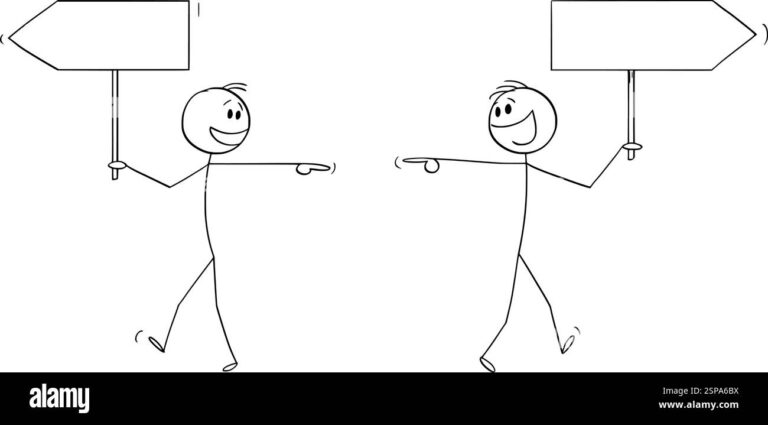 deux personnes eloignees regardant dans des directions opposees