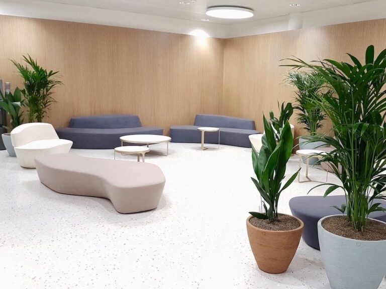 Comment optimiser l'aménagement de votre salle de pause en entreprise 16 espace detente moderne avec plantes vertes