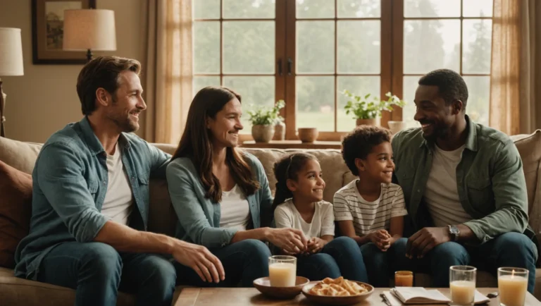 famille heureuse avec soutien financier visible