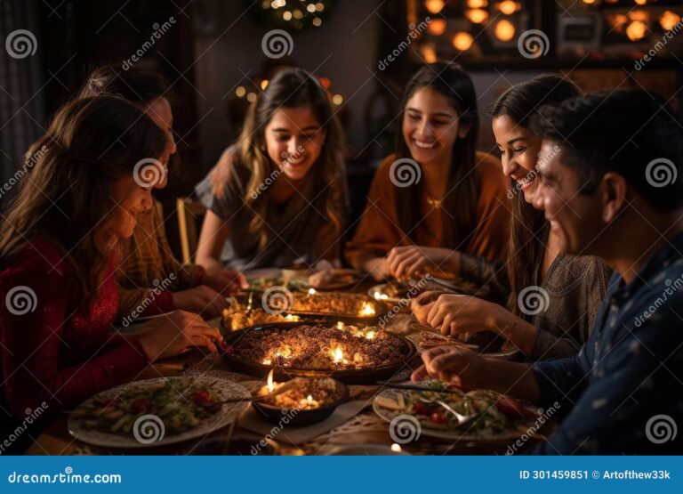 famille reunie autour dun repas festif