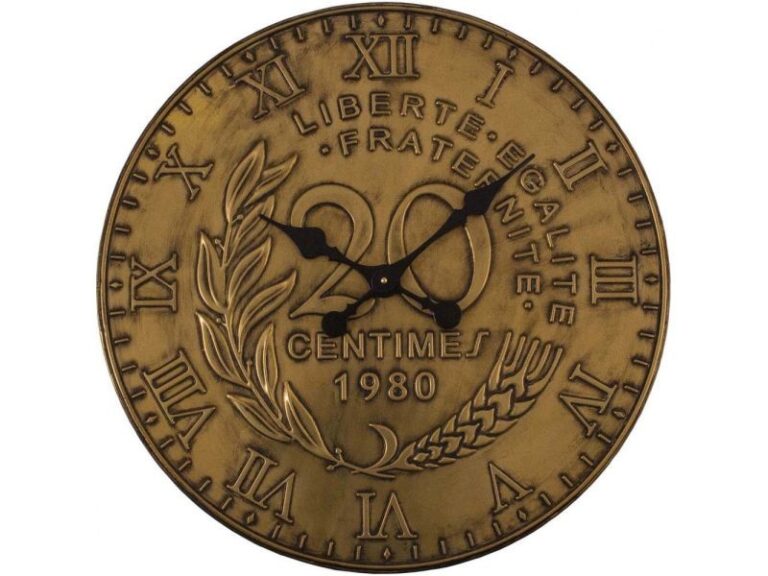 horloge avec des pieces de monnaie