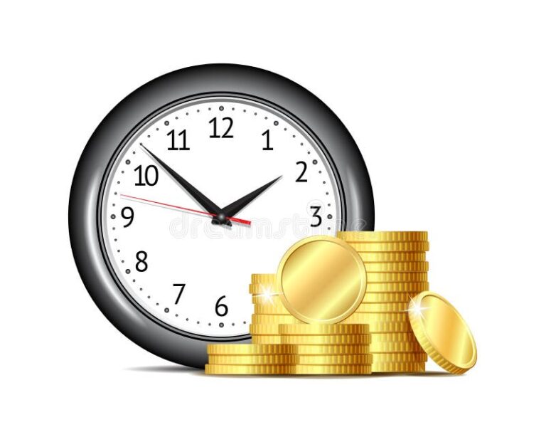 horloge avec fleches et symbole dargent