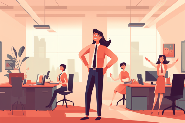 illustration dune assistante rh au travail