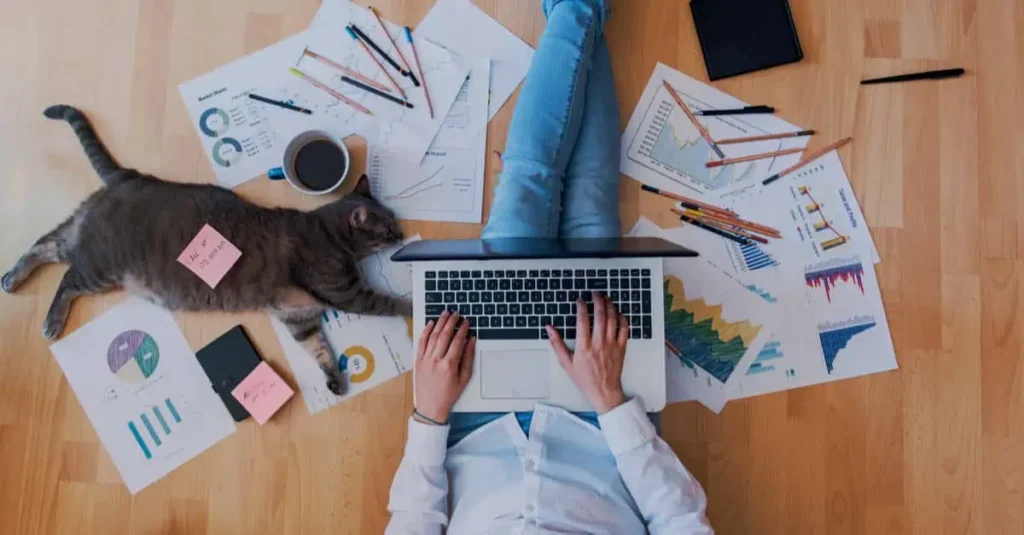 personne travaillant a domicile sur un ordinateur 1