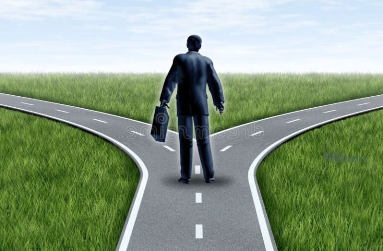 un chemin bifurque symbolisant le choix