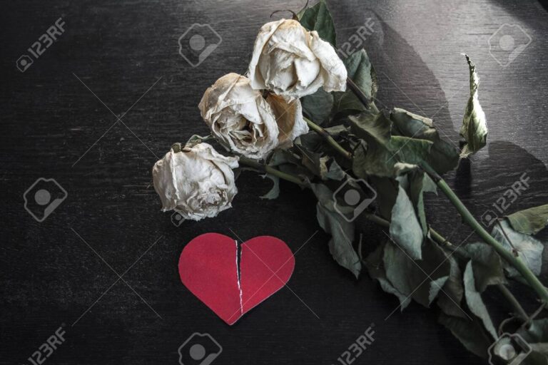 Comment supprimer son ex pour provoquer une réaction efficace 1 un coeur brise avec des fleurs fanees