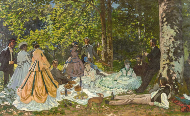 un dejeuner en plein air sous un arbre