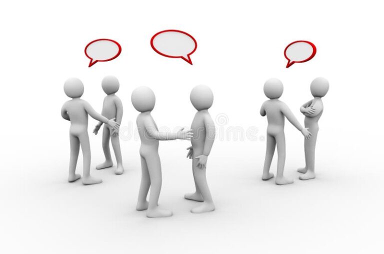 un groupe de personnes en discussion
