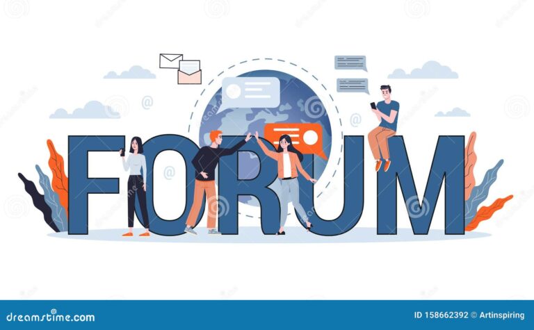 un groupe discutant en ligne sur un forum