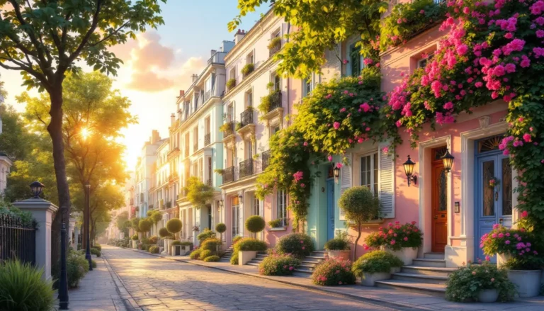 un quartier calme au crepuscule