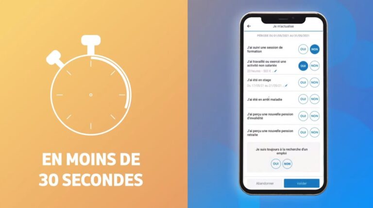 un smartphone affichant une application pole emploi