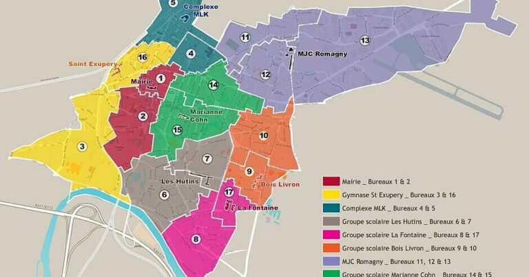 une carte de bureau de vote local