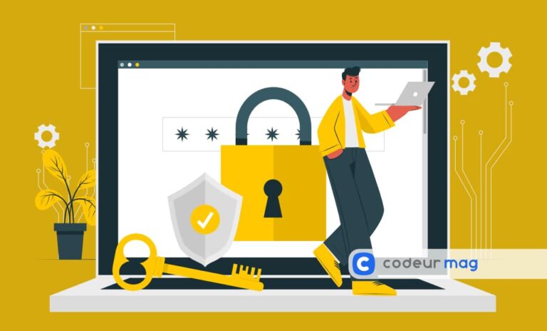 une personne envoyant un email securise