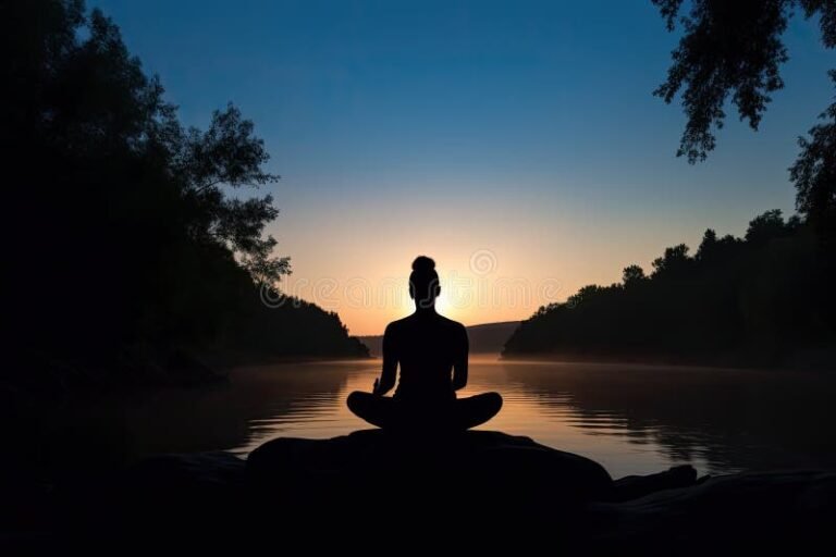 une personne meditant dans la nature 1