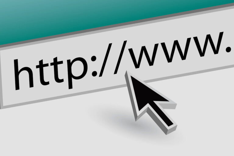 une personne tapant une adresse web