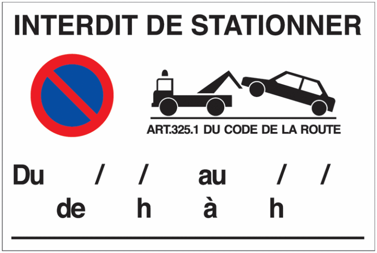 Combien coûte une amende pour stationnement en France 1 voiture garee avec un panneau dinterdiction