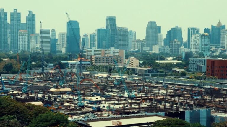 vue panoramique dune ville en construction